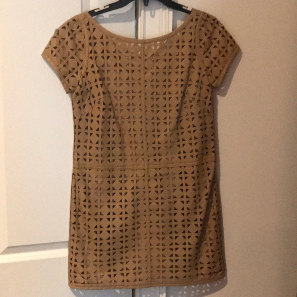 Milly camel leather dress